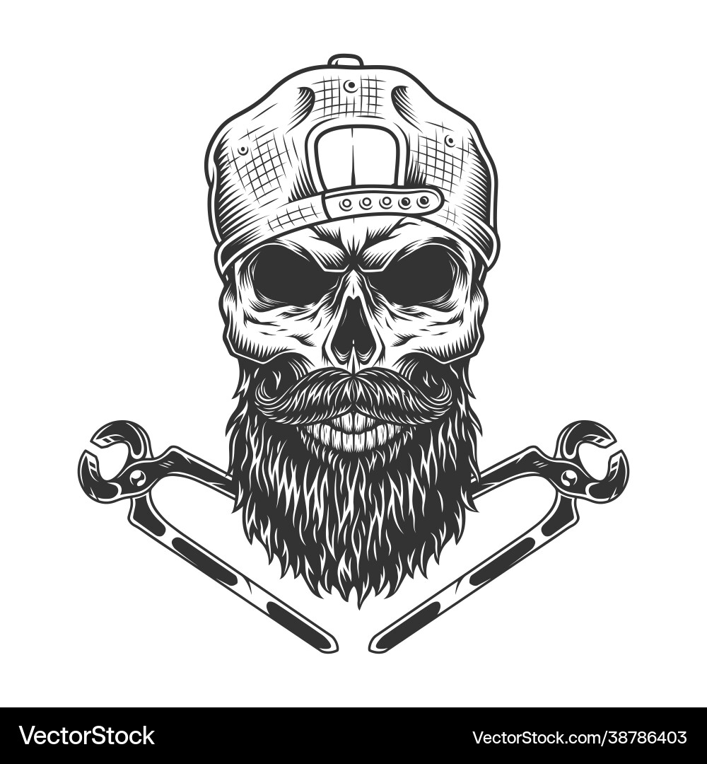 Vintage Pincers and Skull Vector Image