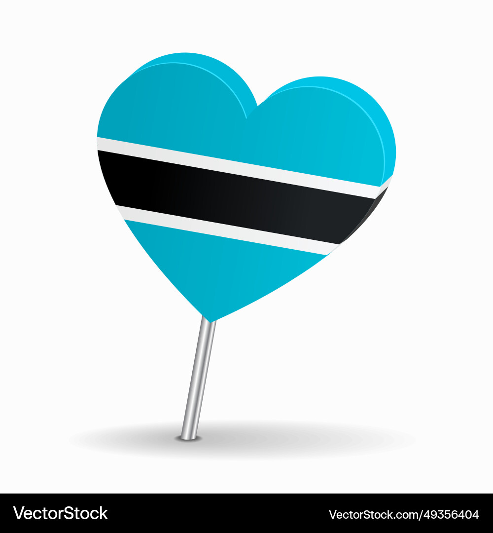 Botswana Flag Heart Map Pointer vector image