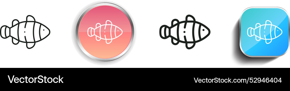 Clownfish icon thin linear regular and button vector image