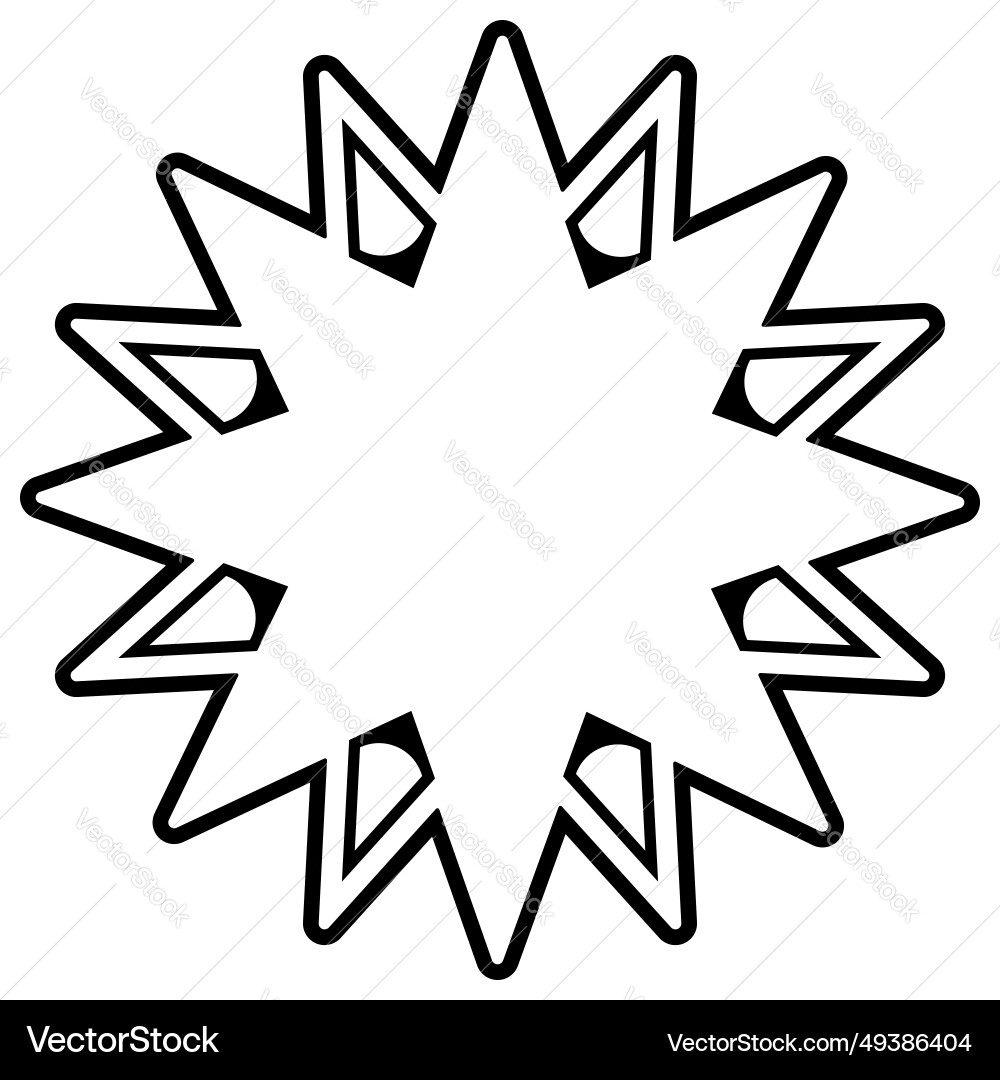 Decorative multi pointed star design element vector image