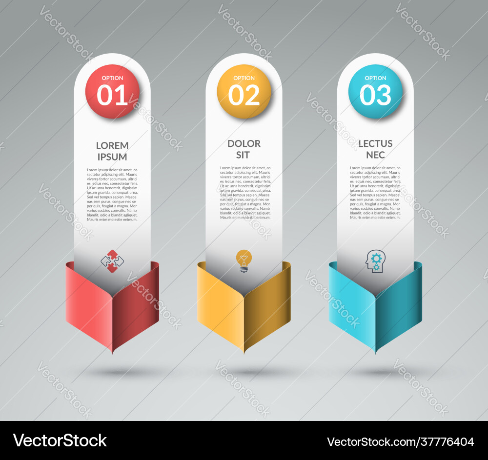 Infographic template with 3 arrows pointing down Infographic template with 3 arrows pointing down vector image