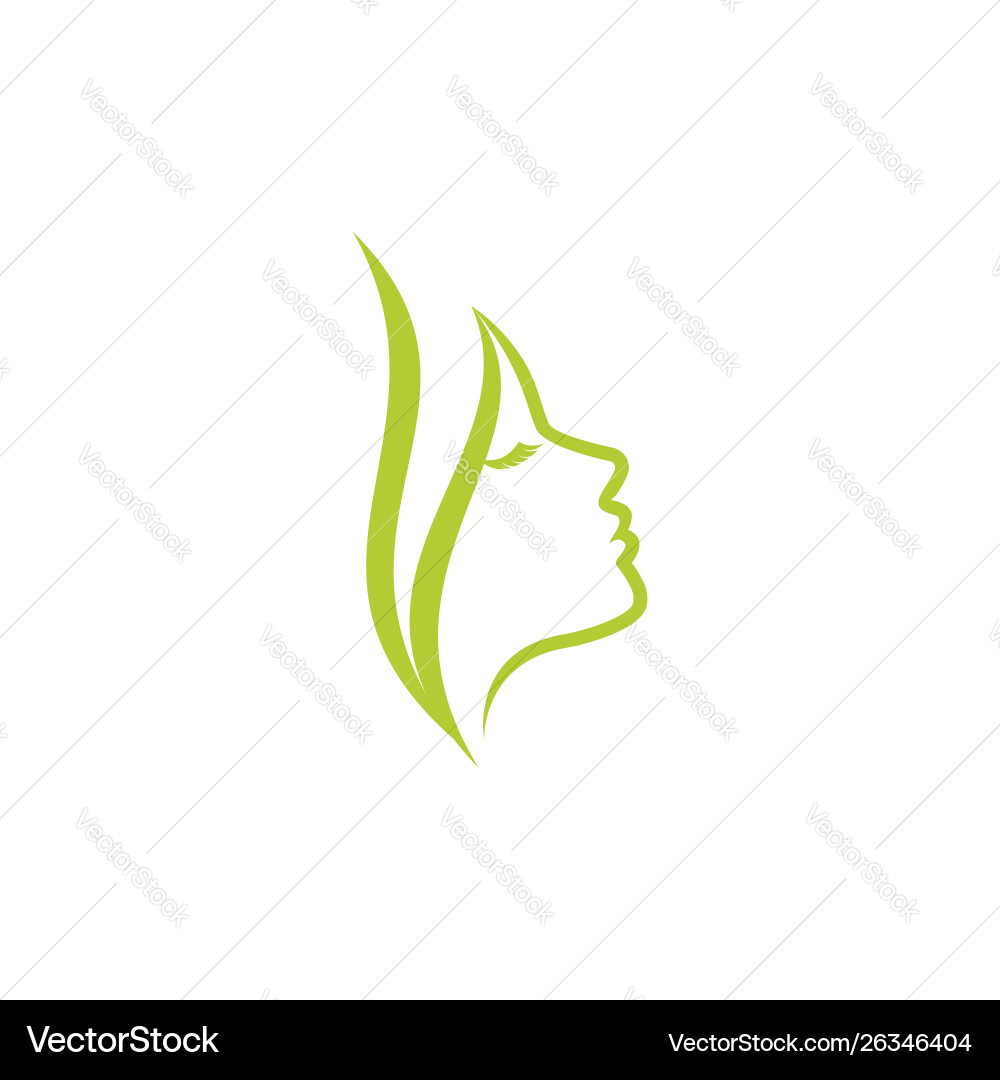 Nature beauty logo design template woman Nature beauty logo design template woman vector image