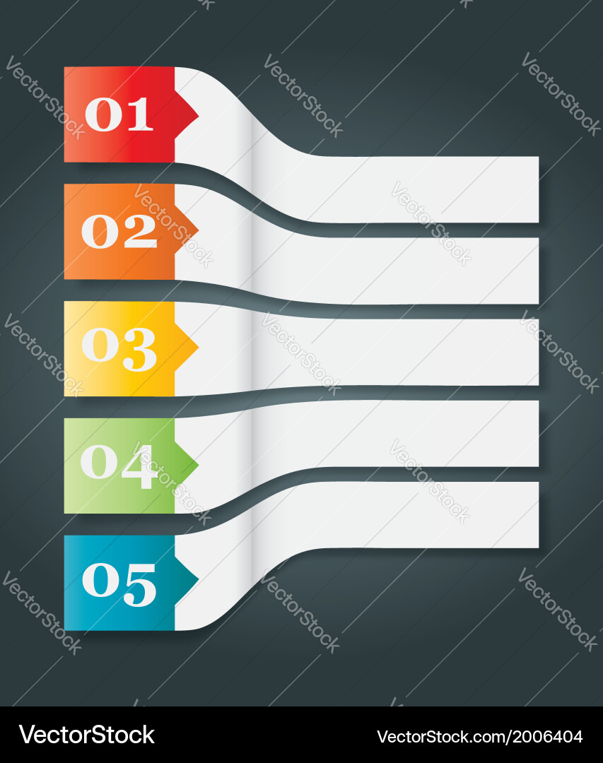 Numbered Paper Headers Set vector image
