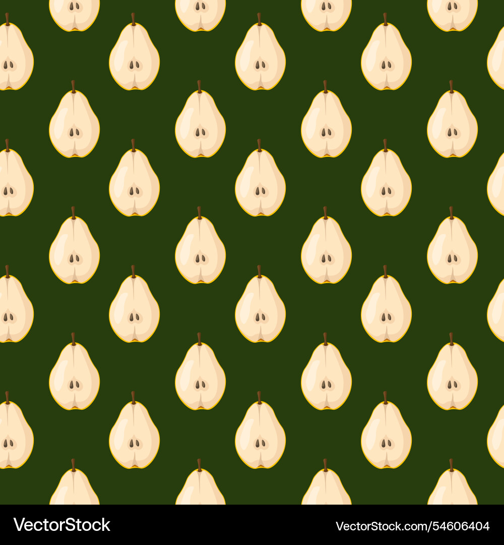Seamless pattern with pear on green background Seamless pattern with pear on green background Vector Image