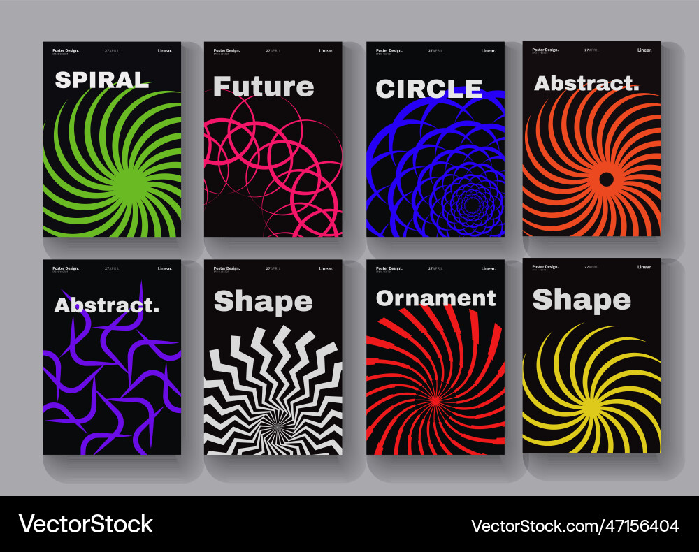 Set of minimalist posters with abstract circle Vector Image