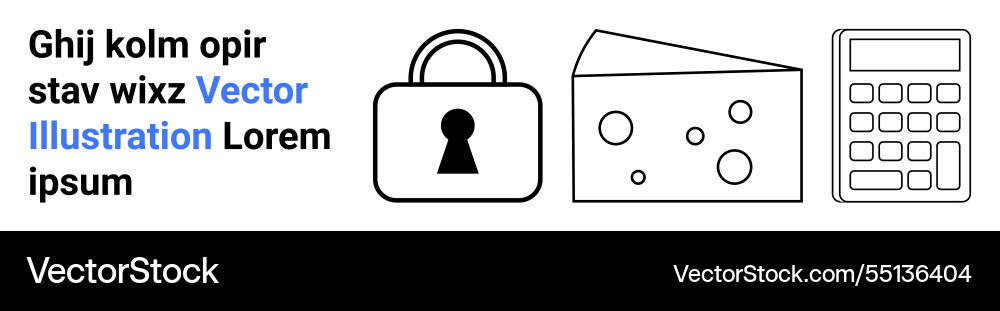 Text secure lock envelope and calculator icons Text secure lock envelope and calculator icons vector image