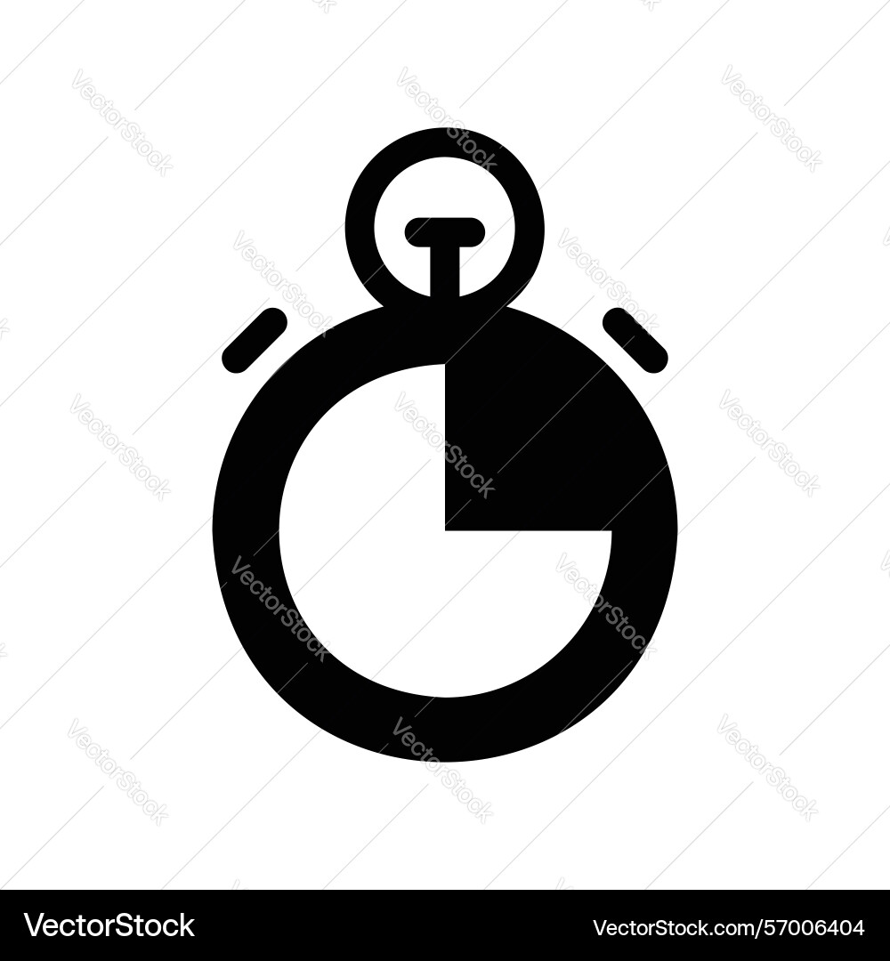 Timer glyph icon with three quarters of the dial Vector Image