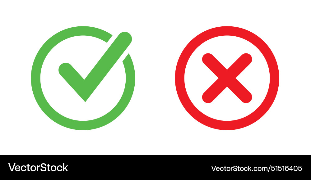 Check Mark Icon Set - Yes/No & Confirmation vector image