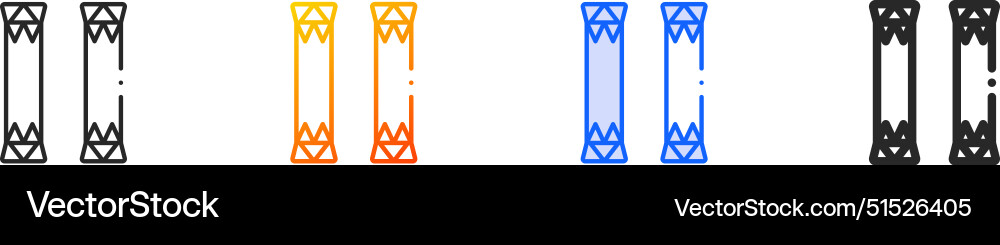Columns iconthin linear gradient blue stroke Vector Image
