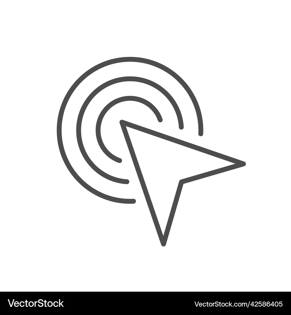 Computer cursor click line icon vector image