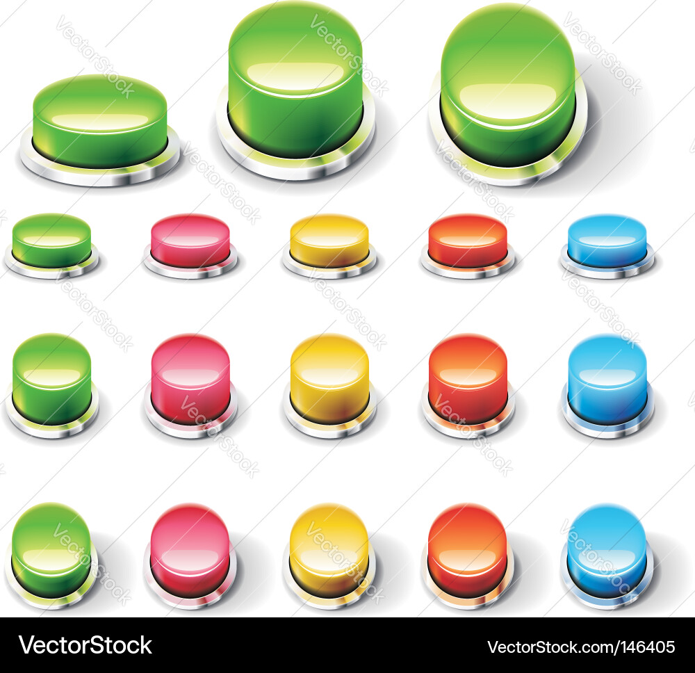 Glossy Empty Buttons Set Vector Image