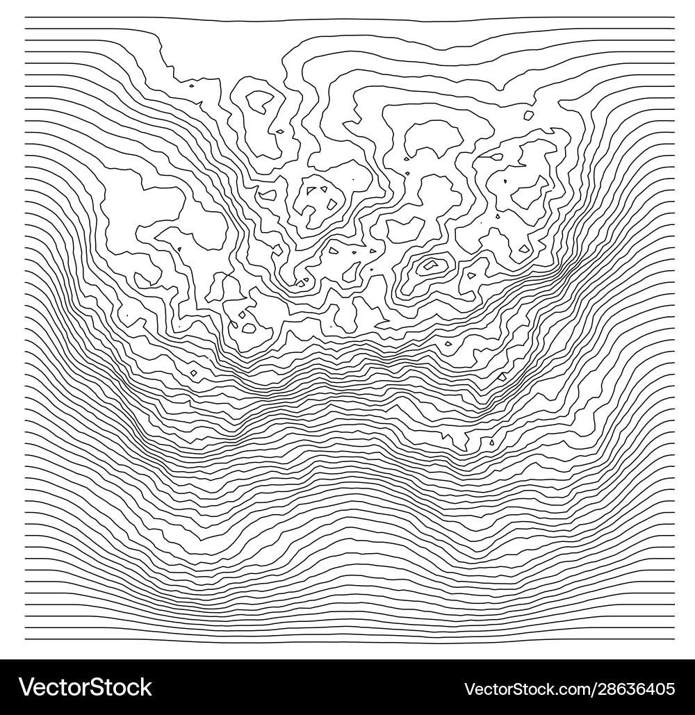 Kurve Linien in Form Teil Bergkette Kurve Linien in Form Teil Bergkette vektorbild