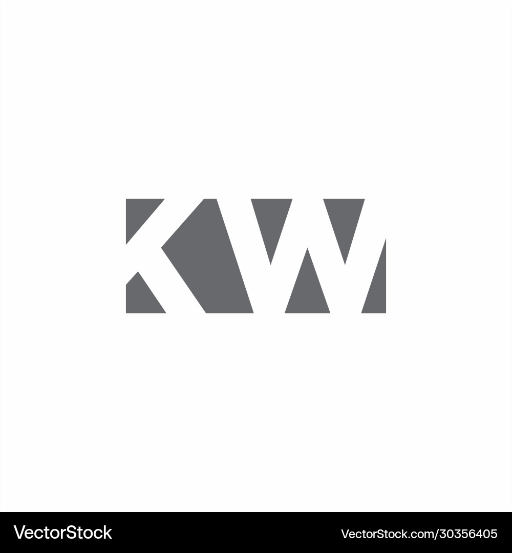 Kw logo monogram with negative space style design – Royalty-Free Vector |  VectorStock, image size:1000x1080