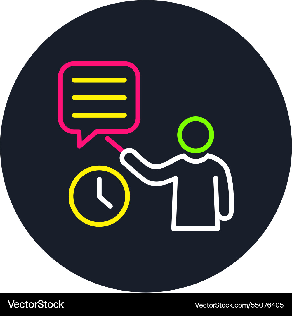 Lesson line multi color icon Vector Image