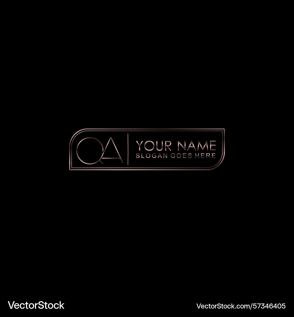 Luxury qa initial logo designs with elegant gold Vector Image