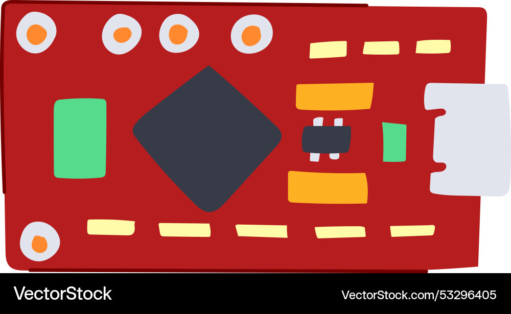 Processor microcontroller cartoon Processor microcontroller cartoon vector image
