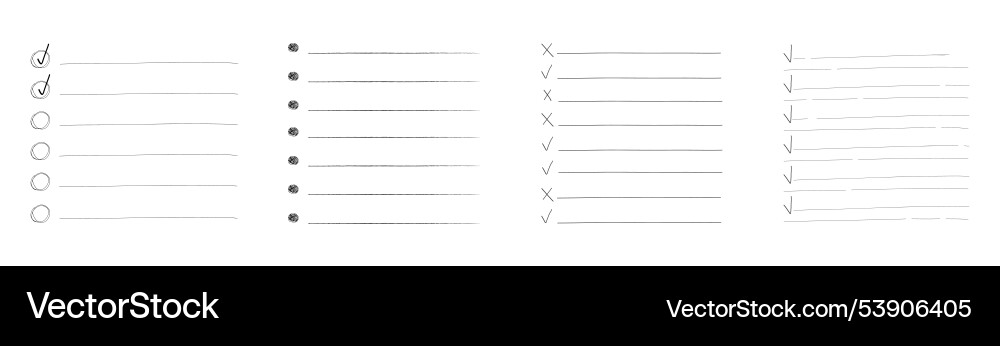 Set to do check list page doodle blank reminder Set to do check list page doodle blank reminder vector image