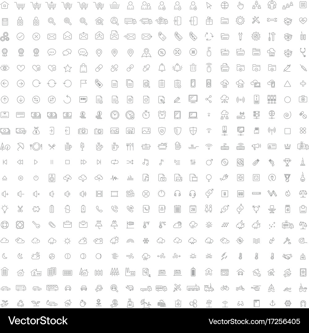 Thin Line Ecommerce Icons Royalty Free Vector Image