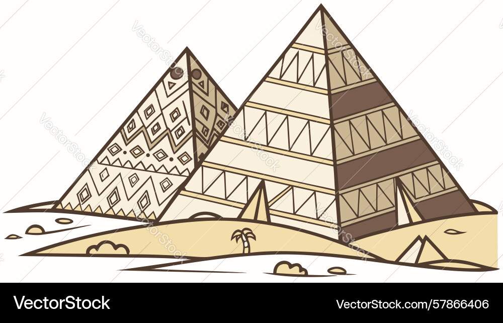 Abstract pyramids icon in minimalist style design Vector Image