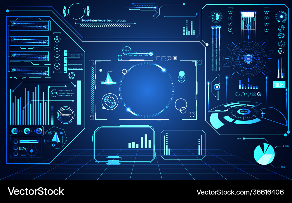 Abstract technology ui futuristic concept hud vector image