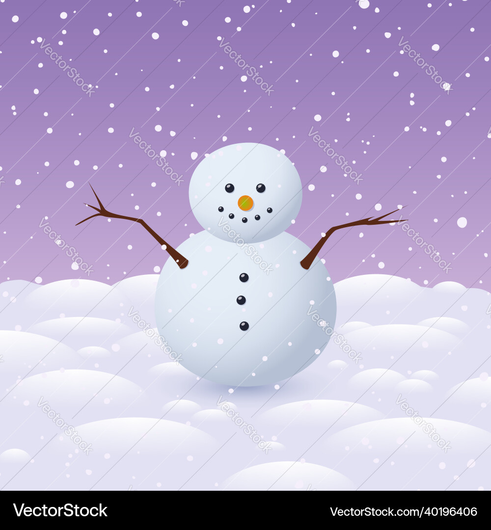 Cute snowman christmas and new year background Cute snowman christmas and new year background vector image