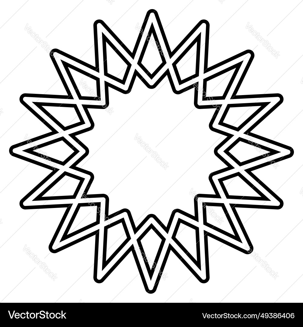 Decorative multi pointed star design element vector image