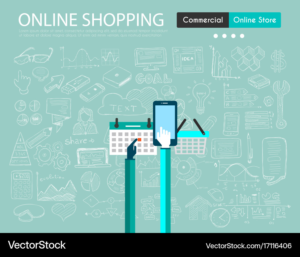 Ecommerce cart optimization concept with business Vector Image