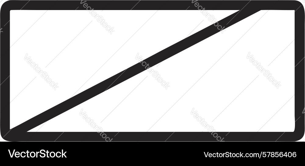 Outline rectangular flag with diagonal design vector image