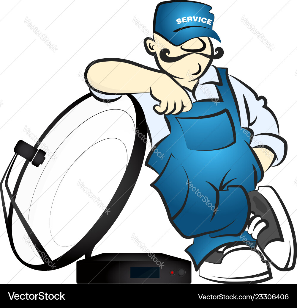 Satellite Antenna Installer Vector Image