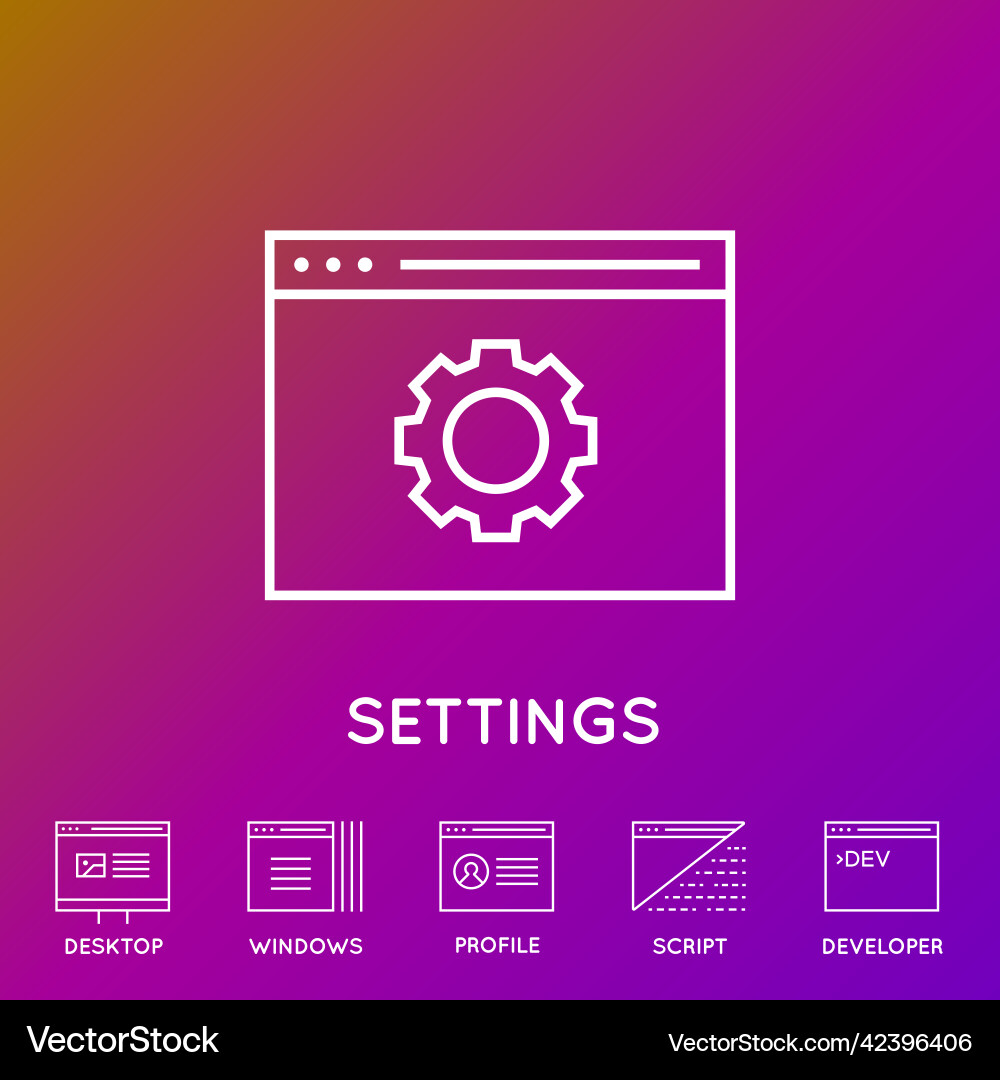 Set of minimal browser developing app and coding Set of minimal browser developing app and coding vector image