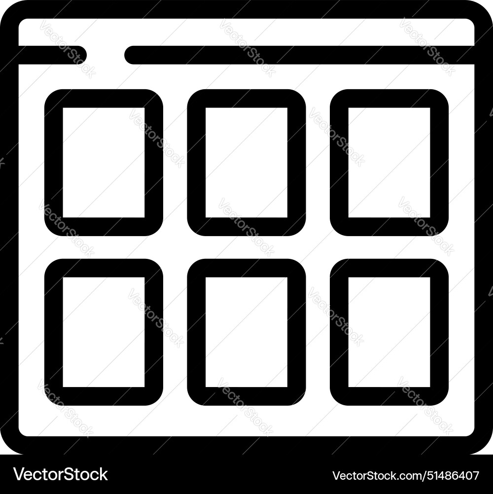 Black outline of a web browser window Black outline of a web browser window vector image