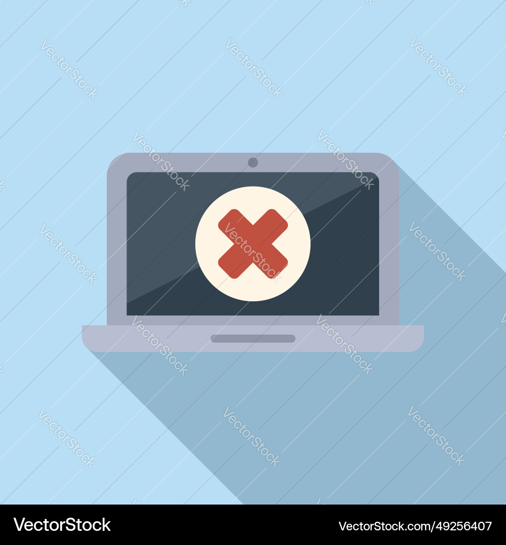 Broken laptop icon flat button tool error Broken laptop icon flat button tool error vector image