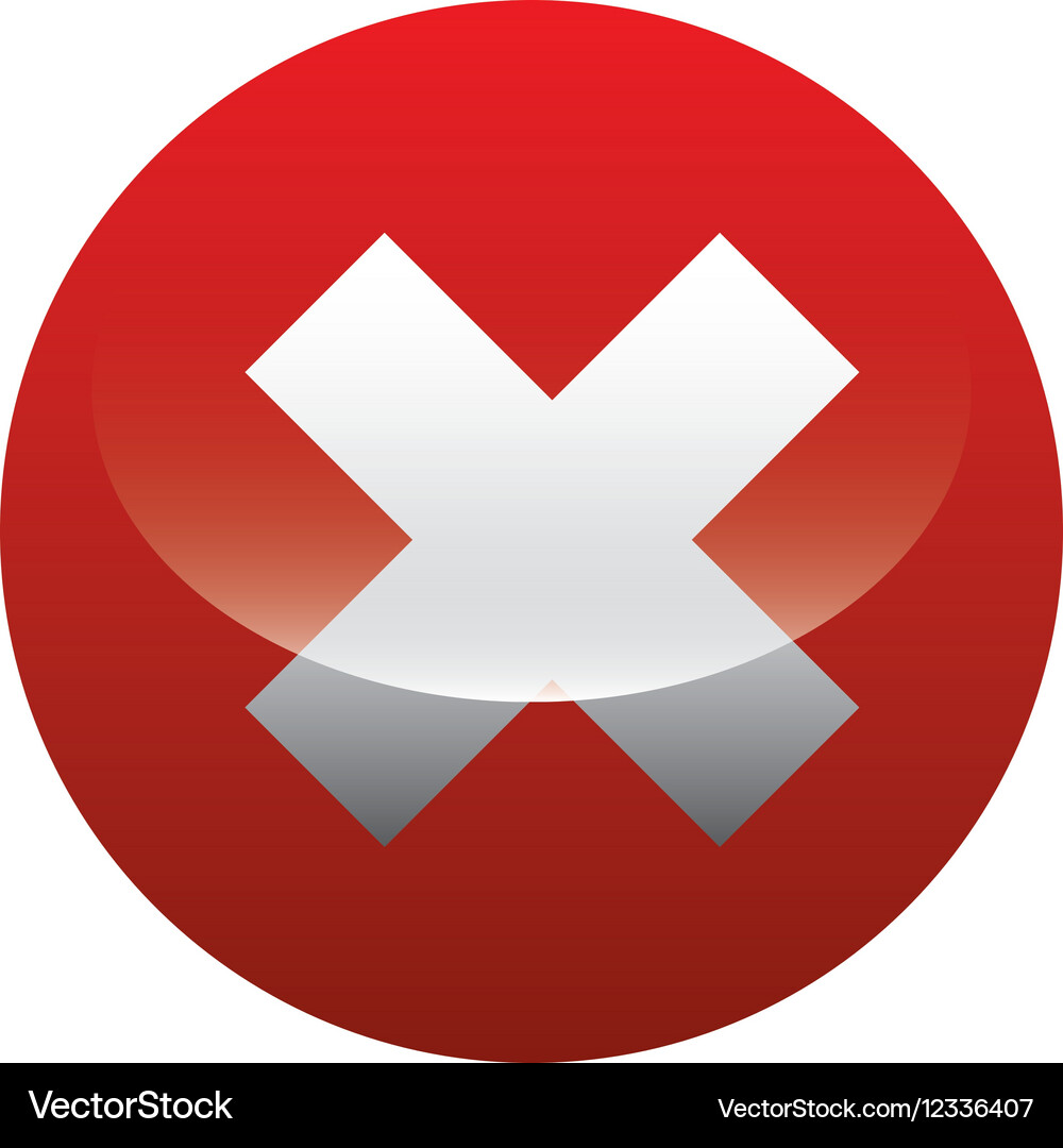 Button with x isolated icon Vector Image