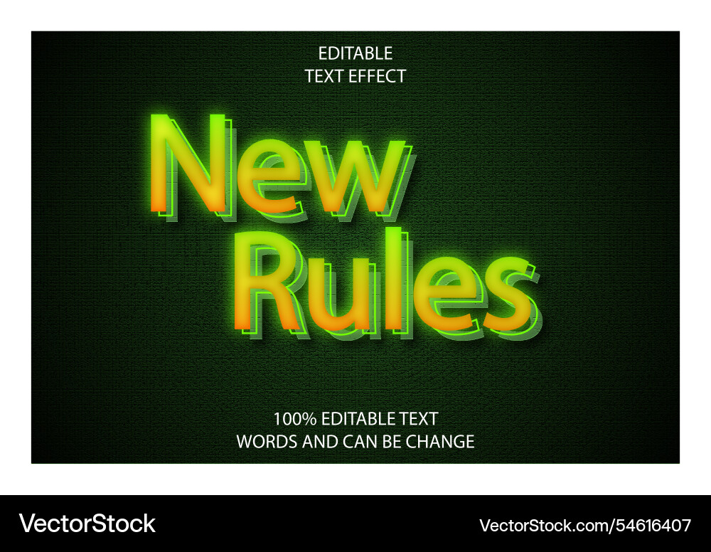 Editable text effect 3d emboss neon style Editable text effect 3d emboss neon style vector image