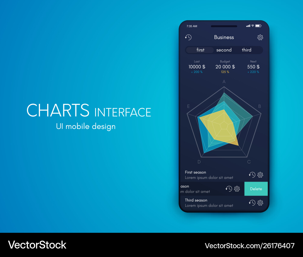 Graphics mobile infographics with three Graphics mobile infographics with three vector image