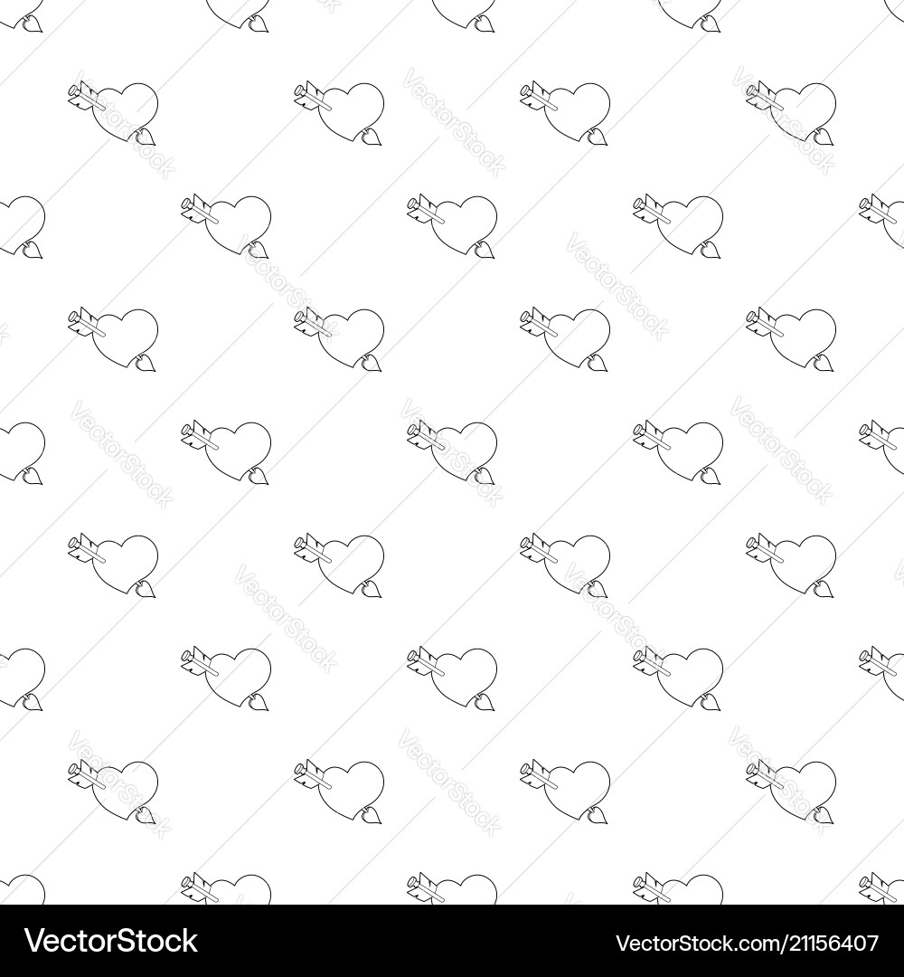 Heart with arrow pattern seamless Heart with arrow pattern seamless vector image