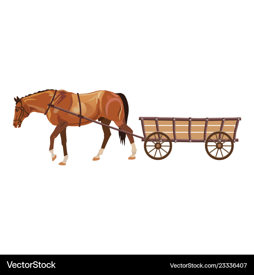 Horse with cart Horse with cart vector image