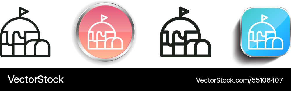 Igloo icon thin linear regular and button style vector image