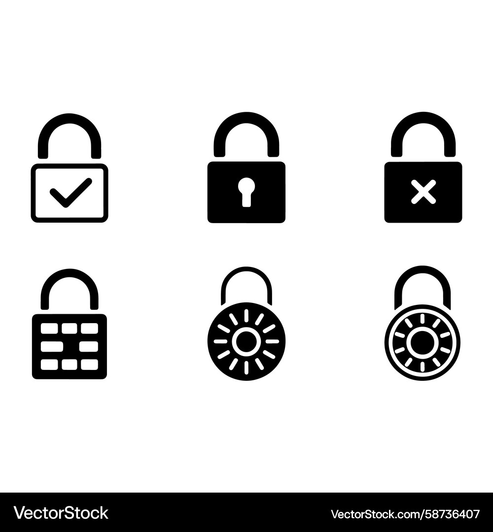 Lock Icons - Security & Access Vector Image