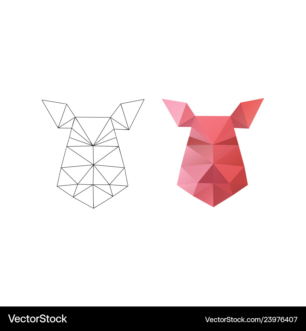 Pig head triangle polygon design abstract shape Pig head triangle polygon design abstract shape vector image