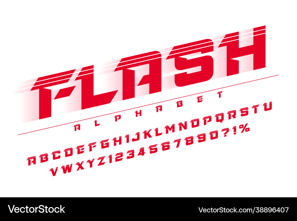 Racing display letters design dynamic alphabet Vector Image