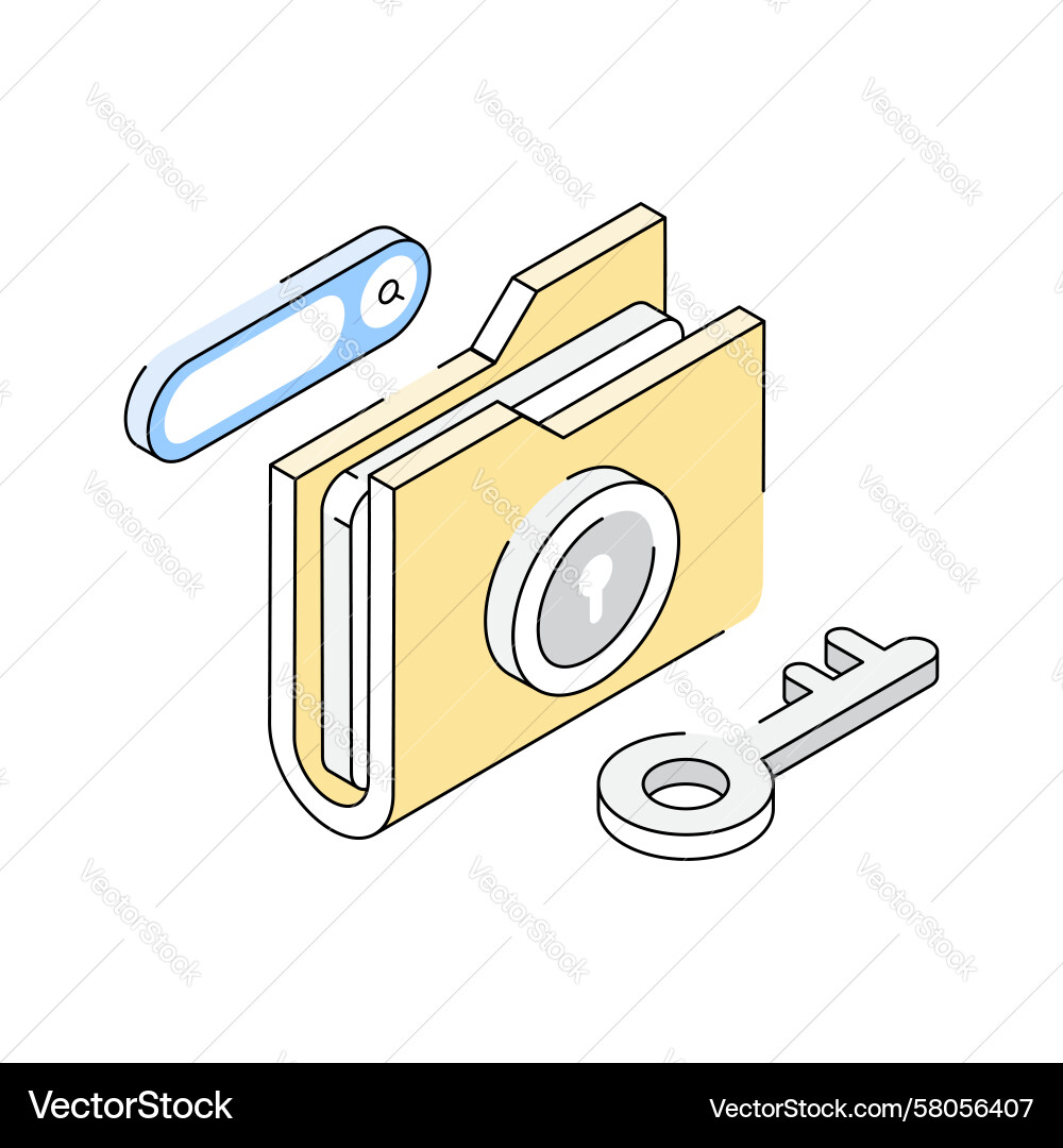 Secure Data Folder Vector Image