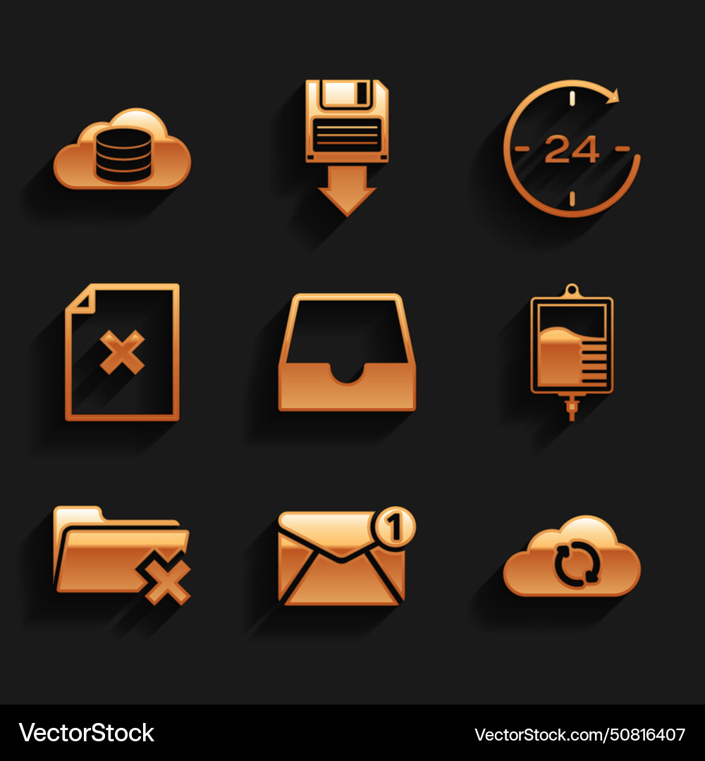 Set social media inbox new email incoming message vector image
