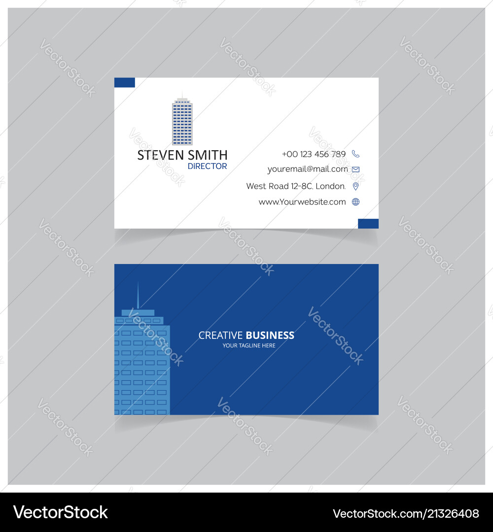 Building logo minimal corporate business card Building logo minimal corporate business card vector image