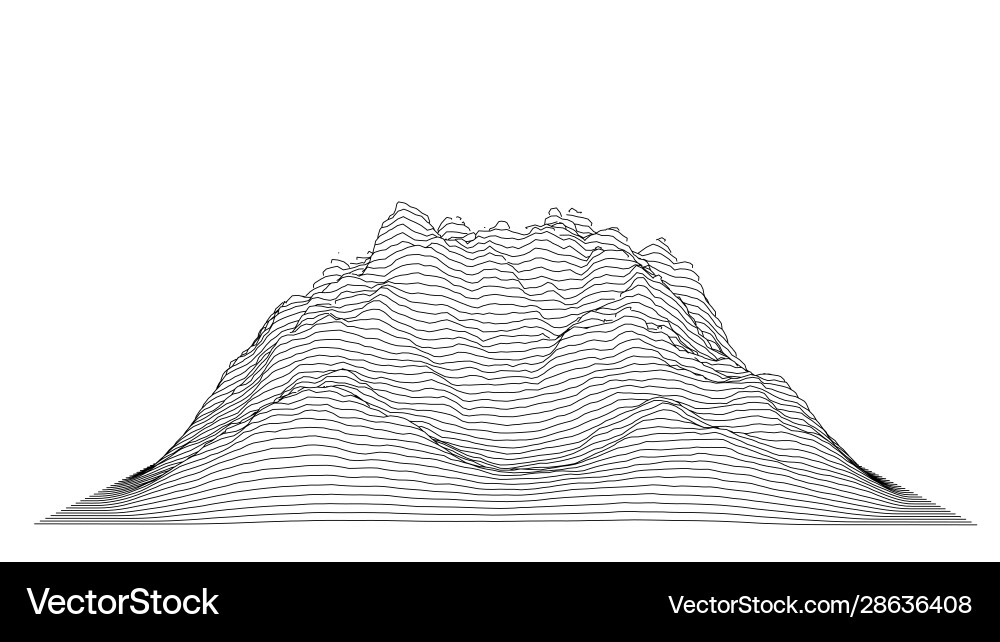 Curve lines in shape part mountain range Curve lines in shape part mountain range Vector Image