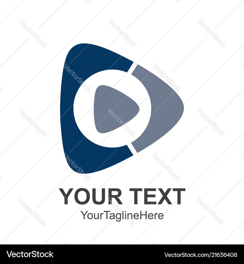 Kreative abstrakte Medien spielen Knopf Logo Design Kreative abstrakte Medien spielen Knopf Logo Design vektorbild
