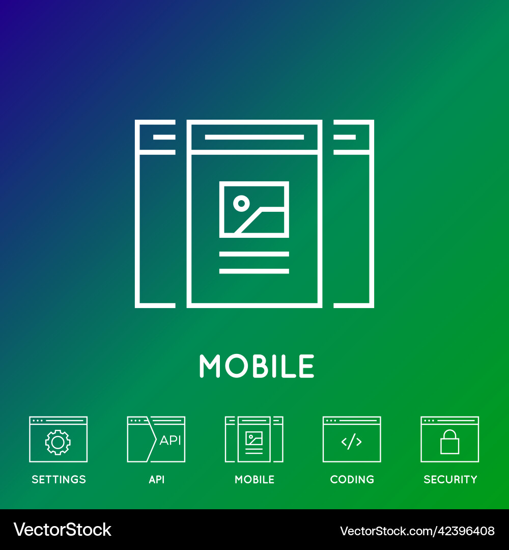 Minimal App & Coding Icons vector image