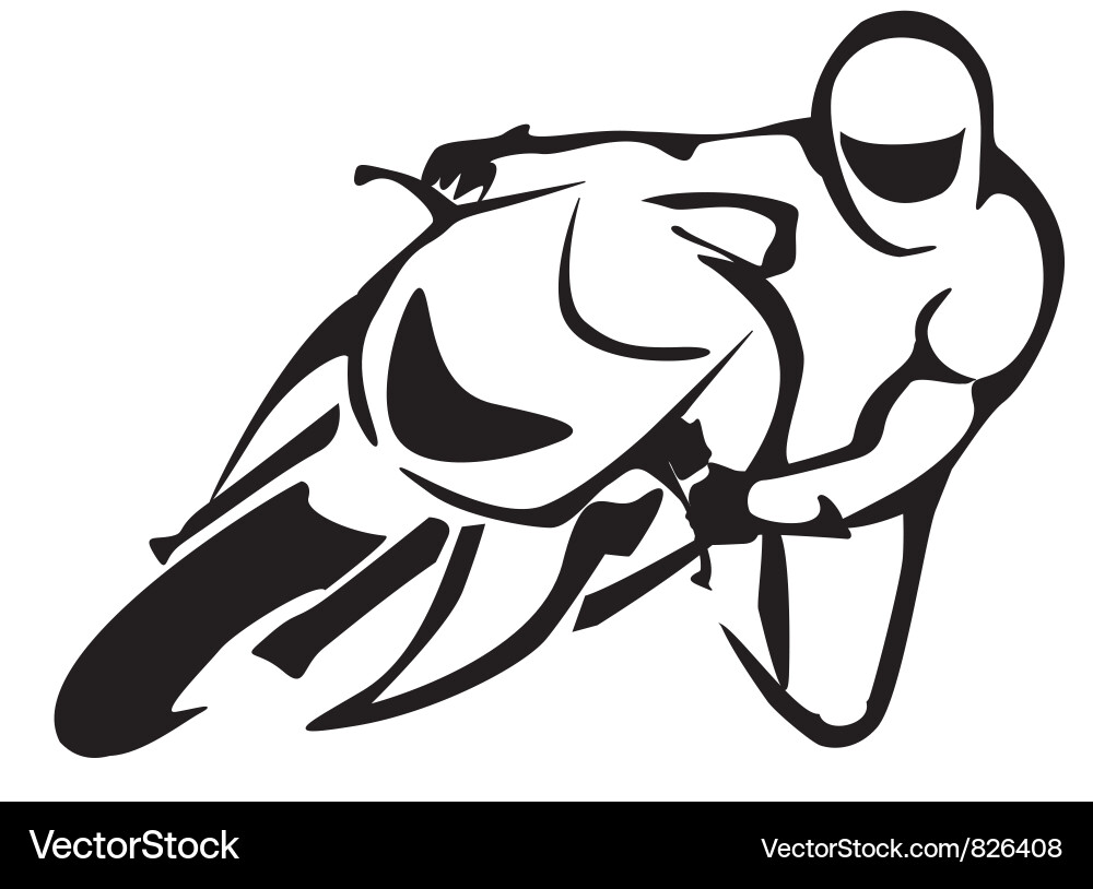 Motorcycle Rider Silhouette Vector Image
