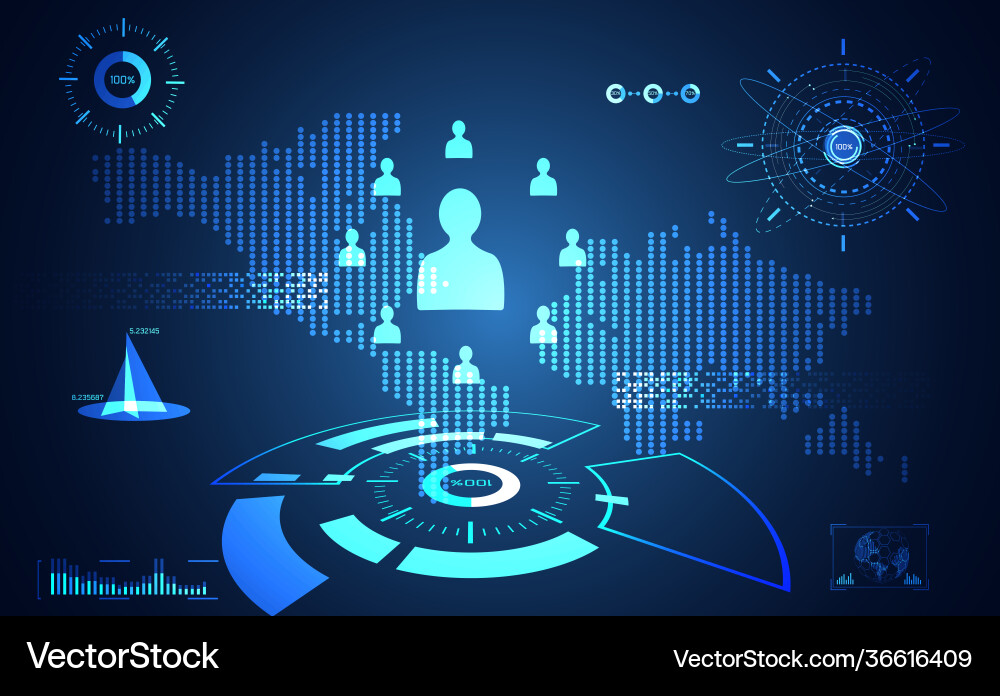 Abstract technology ui futuristic map hud Abstract technology ui futuristic map hud vector image