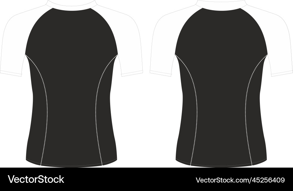 Compression Rash Guard Template Vector Image
